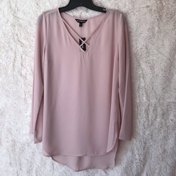 Express Tops - 2/$30 EXPRESS | Light Pink Flare Sleeve Blouse